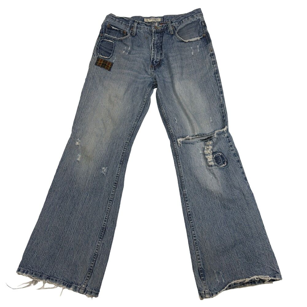 Duck Head Jeans Men's 32x32‎ (32x31 Fit) Boot Cut Blue Denim Distressed